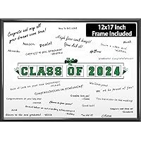 2024 Graduation Decorations Class of 2024 Signature Board Frame Red Grad Guest Book Alternatives Graduation Keepsake for Party Supplies Graduation Gift Signing Card 12 x 17in Sign Poster