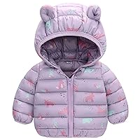 Puffer for Kids Outerwear Coat Girls Windproof Toddler Jacket Baby Boy Dinosaur Printed Warm Hoodie Girls