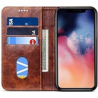 Leather Shockproof Business Phone Case, for Apple iPhone 12 Pro (2020) 6.1 Inch Magnetic Flip Cover Wallet [Card Holder] [Kickstand]