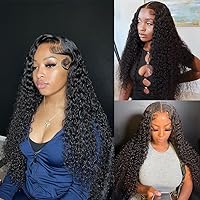 Deep Wave Lace Frontal Wet and Wavy Lace Front Wigs Human Hair Deep Wave Frontal Wigs Glueless Wigs Human Hair Lace Front Wigs Human Hair with Baby Hair for Black Women