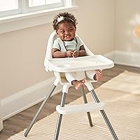 High Chair for Babies and Toddlers, Award Winning Brand, Removable Oversized Tray with Cup Holder, Five Point Harness, White