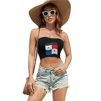 Flag of Panama Women's Sexy Crop Top Casual Sleeveless Tube Tops Clubwear for Raves Party