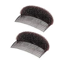 2PCS Charming Bump It Up Volume Inserts Hair Decoration Comb Sponge Foam Do Beehive hair styler Insert Tool Hair Comb Hair Stick Bun Maker Tool(Brown)