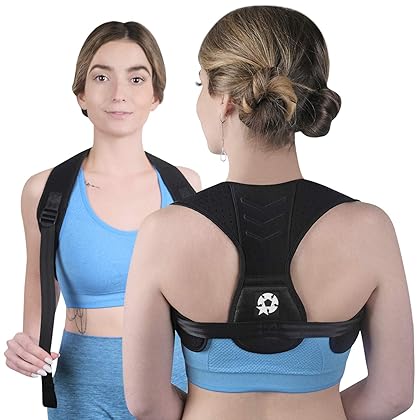 5 STARS UNITED Posture Corrector Upper Back Brace - Back Straightener for Neck Hump, Scoliosis - Stop Slouching Trainer for Perfect Straight Back - Wearable Under Clothes - for Women and Men