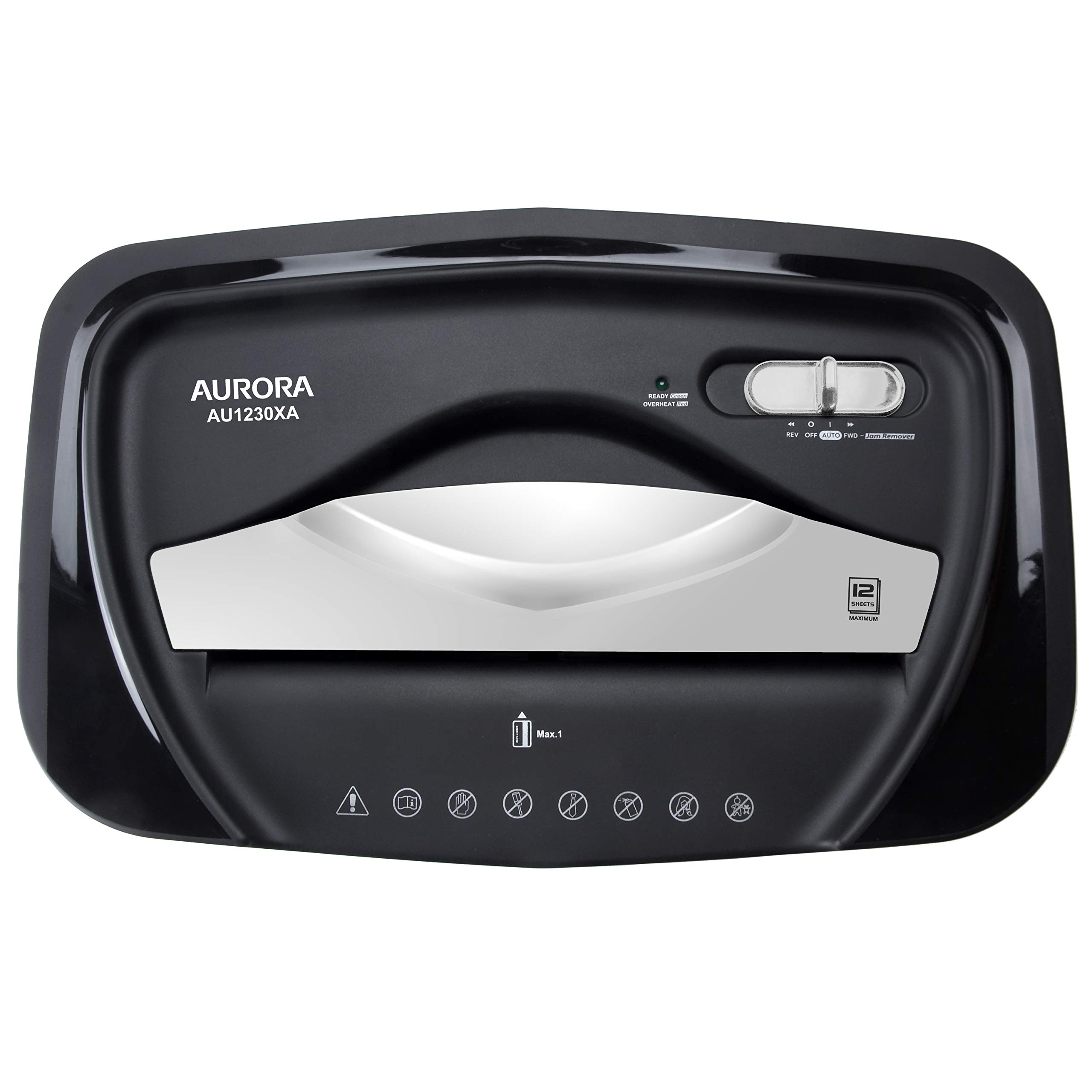 Aurora AU1230XA Anti-Jam 12-Sheet Crosscut Paper and Credit Card Shredder with 5.2-gallon Wastebasket