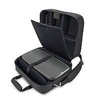 USA Gear Portable Printer Case - Wireless Printer Case Compatible with HP OfficeJet 250 All-in-One, HP OfficeJet 200 - Scratch Resistant Interior, Shoulder Strap, and Customizable Dividers (Black)