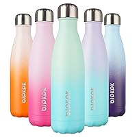 BJPKPK Insulated Water Bottles -17oz/500ml -Stainless Steel Water bottles, Sports water bottles Keep cold for 24 Hours and hot for 12 Hours,BPA Free water bottles,Mint