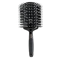 Phillips Brush Luxe Monster Vent 1 Poly-Tipped Professional Hair Brush (4.5” Diameter Barrel) – Black & Gold Vented Hairbrush, Mixed Boar Hair & Poly-Tipped Nylon Bristles