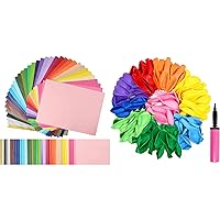 360 Sheets 36 Colored Tissue Paper for Small Gift Bags & Gift Wrapping, Tissue Paper for Crafts & 100 Pack Balloons Rainbow Set with Balloon Pump, 12 Inches