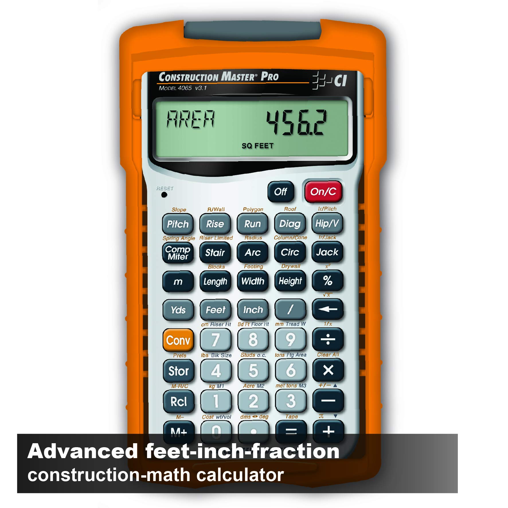 Calculated Industries 6135 Scale Master Pro XE Advanced Digital Plan Measure, White & 4065 Construction Master Pro Advanced Construction Math Feet-inch-Fraction Calculator