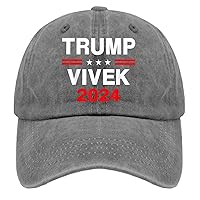 Trump Vivek 2024 Hats for Men President Hats for Men Camping Retro Trucker Mens Black Sports Hat Gift Hat Slogan