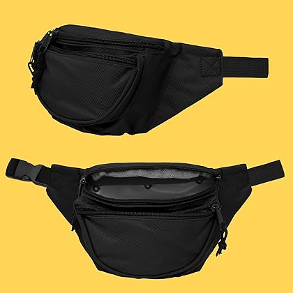 DALIX Fanny Pack w/ 3 Pockets Traveling Concealment Pouch Airport Money Bag
