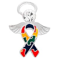 Fundraising For A Cause | Angel Autism Ribbon Pins – Lapel Pins for Autism & Asperger’s Awareness in a Bag