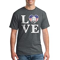Threadrock Men's Love Trump American Flag Heart T-Shirt