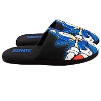 Sonic The Hedgehog Slippers Mens Slip On Game Wide Fit Shoes Loafers