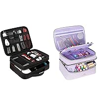 MATEIN Electronics Organizer Travel Case, Water Resistant Cable Organizer Bag for Travel Essentials, Sewing Supplies Organizer, Double-Layer Sewing Box Organizer Accessories Storage Bag