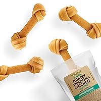 AFreschi Turkey Tendon and Chicken for Dogs, All-Natural Joint Health Supplement, Good for Senoir Dog Chew, Puppy Treat, Alternative to Rawhide (Small),4 Pack