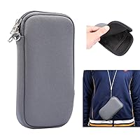ZORSOME Neoprene Phone Pouch for iPhone 12 Mini(5.4),SE 2020,11 Pro,XS,X,8,6,5.4 inch Universal Cell Sleeve Mobile Bag with Zipper, Neck Lanyards Straps Grey
