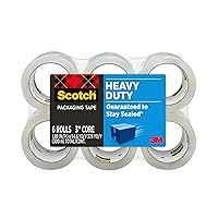 Heavy Duty Shipping Packing Tape, Clear, Shipping and Packaging Supplies, 1.88 in. x 54.6 yd., 6 Tape Rolls