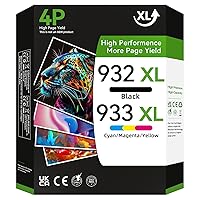 932XL 933XL Ink Cartridges Replacement for HP 932XL 933XL 932 933 Ink Cartridges Combo Pack Work with HP OfficeJet 6600 6700 7610 7612 6100 7110 7510 Printer