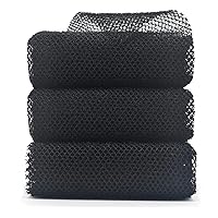 3 Piece African Exfoliating Net for Body, African Net Sponge, African Wash Net, African Shower Net, African Bath Sponge Scrubbing Rag Net Exfoliation, African Body Scrubber (3 Black)