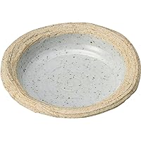 Somine Kiln 320-05-023 Dish, Handmade, Stone Grill, Blue Fabric, 0.1 inches (4.5 mm), Tamabuchi, Round Plate, φ5.1 x 1.2 inches (13 x 3 cm)