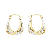 Carissima Gold 9 ct Two Colour Gold Creole Earrings