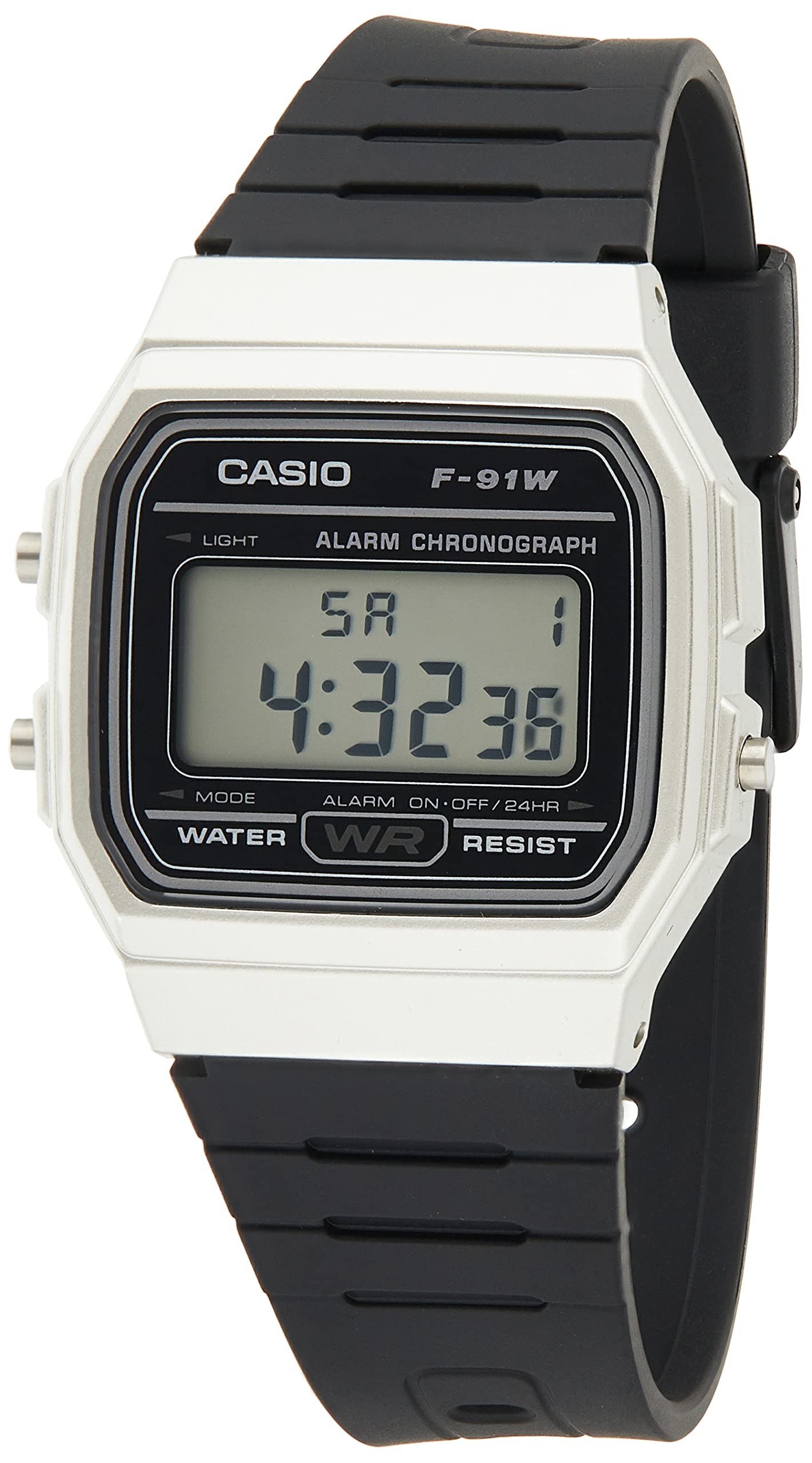 Casio Men's Classic F91WM-7A Silver Silicone Quartz Fashion Watch