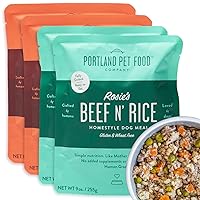 CRAFTED BY HUMANS LOVED BY DOGS Portland Pet Food Company Human-Grade Dog Food Pouch — Mixer, Topper, and Rotational Meal (2X Rosie's Beef/ 2X Tuxedo's Chicken, 4-Pack)