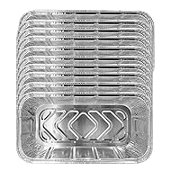 Aluminum Foil Drip Pan Portable Disposable Foil Food Containers Trays Set Kitchen Cooking Accessories for Baking 10PCS
