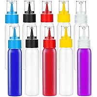 10 Pieces Squeeze Bottles for Icing, Frosting Bottles for Cookie Decorating, Cookie Icing Bottles with Tips and Caps, Small Writer Bottles for Food Coloring Royal Icing Tools Supplies, 2 Oz