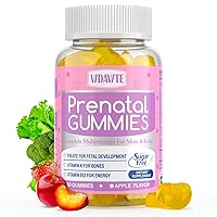 VIDAVITE Sugar-free Vegan Prenatal Gummies — 1500mg Blend, 30+ Nutrients (Choline, Folate, Iron, Vitamins) for Fetal Development, Bones & Immunity — Made in USA Prenatal Vitamins for Women(60 Gummies)