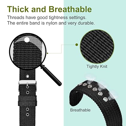 Ullchro Nylon Watch Strap Replacement Watch Band Military Army Men Women - 18mm, 20mm, 22mm, 24mm Watch Bracelet with Stainless Steel Silver Buckle