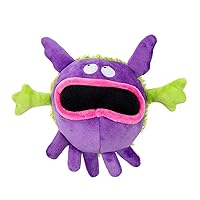 goDog PlayClean Germs Squeaky Plush Dog Toy with Odor-Eliminating Essential Oils, Chew Guard Technology - Purple, Large