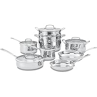 Cuisinart Contour Stainless 13-Piece Cookware Set,Silver