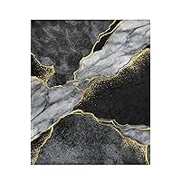 Black and White Marble Stone Marbled Texture Mosaic with Golden Veins 1PC Blanket, Lightweight Plush Throws Siesta 60x90 Inches, Super-Soft Fluffy Warm Cozy Travel Crystal Velvet Carpet for Bed Couch
