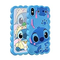 Cases for iPhone Xs MAX Case, Cute 3D Cartoon Unique Soft Silicone Animal Rubber Character Shockproof Anti-Bump Protector Boys Kids Gifts Cover Housing for iPhone Xs MAX 6.5”