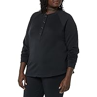 Amazon Aware Women's Fleece Long-Sleeve Henley Sweatshirt (Available in Plus Size)
