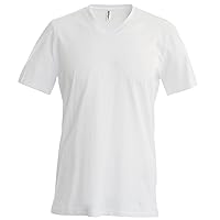 Kariban Mens Short Sleeve V Neck Slim Fit T-Shirt (XXXXL) (White)