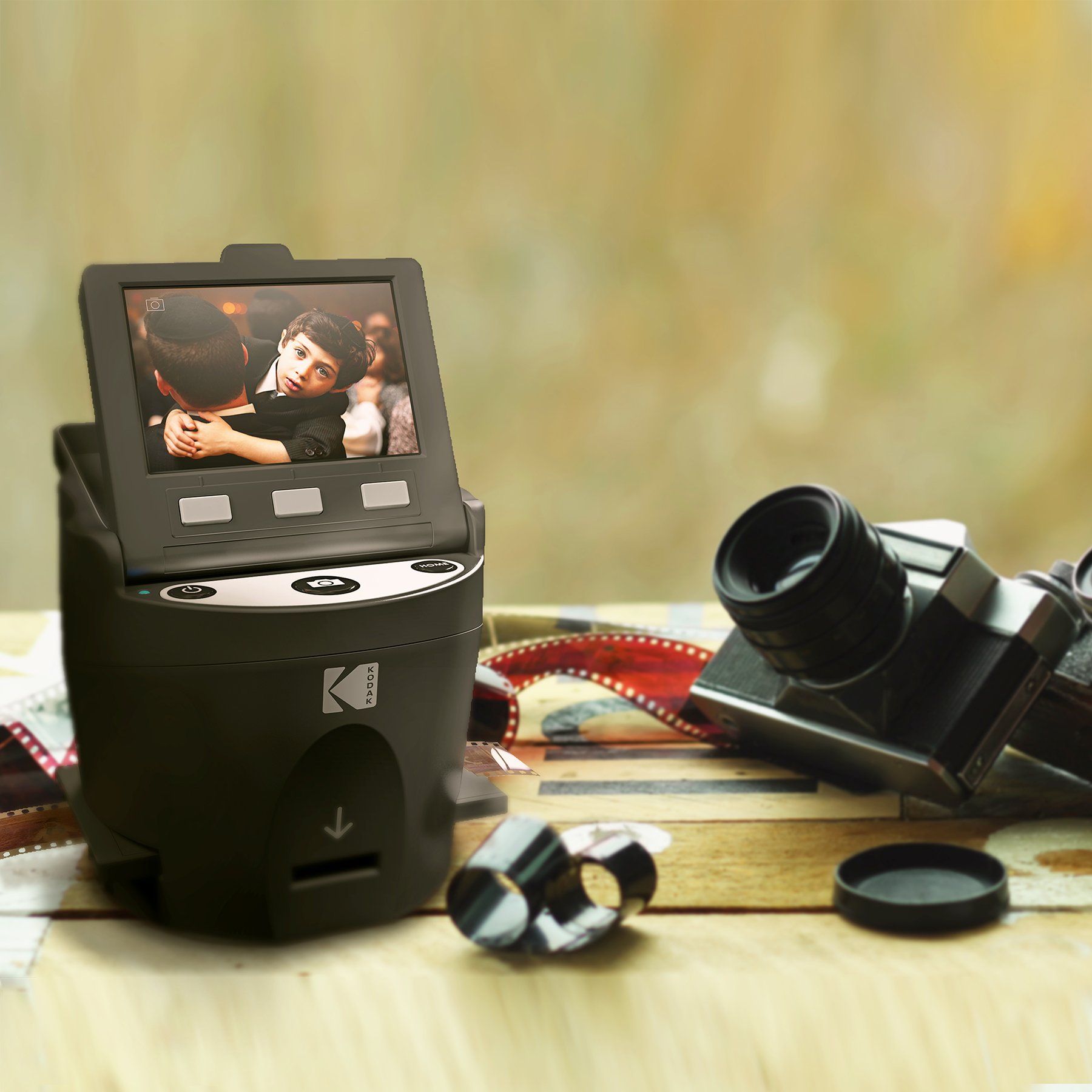 Kodak SCANZA Digital Film & Slide Scanner - Converts 35mm, 126, 110, Super 8 & 8mm Film Negatives & Slides to JPEG - Includes Large Tilt-Up 3.5