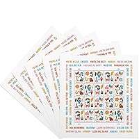Thinking of You (5 Sheets of 20) Postage Forever Stamp US First Class Letter Card Flower Stickers Birthday Anniversary Wedding Celebrate 2023 Scott #5803-5807