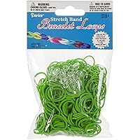 Darice 312-Piece Stretch Band Bracelet Loops and S-Clips Set, Green