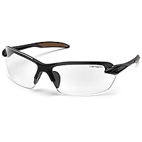Carhartt Spokane Lightweight Half-Frame Safety Glasses, Black Frame, Sandstone Bronze Lens