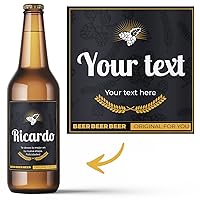 6 Personalized Beer Labels. Custom Name Beer Stickers for Parties, Wedding, Celebrations and Birthdays. Pack of 6 Vinyl Stickers Resistant to Water and ice.