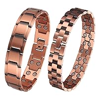 MagEnergy Copper Bracelet for Men - Magnetic Therapy for Arthritis Pain Relief Carpal Tunnel - 3500 Gauss Magnets for Migraines Tennis Elbow - 99.9% Pure Copper Jewelry Gift