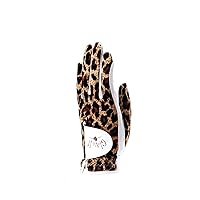 Leopard Glove - Soft Cabretta Leather - UV Spectrum Protection - Ladies Performance Grip Gloves for Golfing & Sports