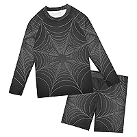 Spider Boys Rash Guard Sets 2-Piece Long Sleeve Rash Guard Swimwear Swim Rash Guard Swim Trunks Set,3T