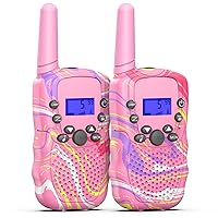 Selieve Gifts Toys for 3 4 5 6 Year Old Girls, Walkie Talkies for Kids 2 Pack with 22 Channels, LCD Screen, LED Flashlight & VOX Function, 2 Way Radio Gift for Giirls Outside Camping, Hiking