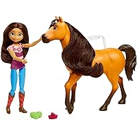 Mattel Spirit Untamed Nuzzle & Play Lucky Doll (7-in) & Spirit Horse (8-in), Movable Joints for Hugging Moment, Doll Clips on Horse, Great Gift for Ages 3 Years Old & Up