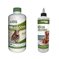 LIQUIDHEALTH 32 Oz Dog Liquid Glucosamine Level 5000 Dog Ear Cleaner, Large Canines and Breeds Chondroitin, MSM, Hip Joint Health, Ear Infection Treatment Hygiene